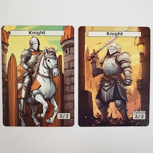 Knight Tokens for MTG (3 Cards) [2-sided]