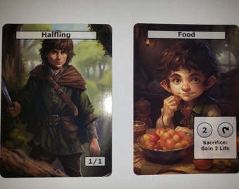 Halfling/Food Tokens for MTG (3 Cards) [2-sided]