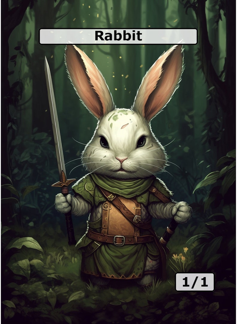 Rabbit Tokens for MTG 3 Cards 2sided Etsy