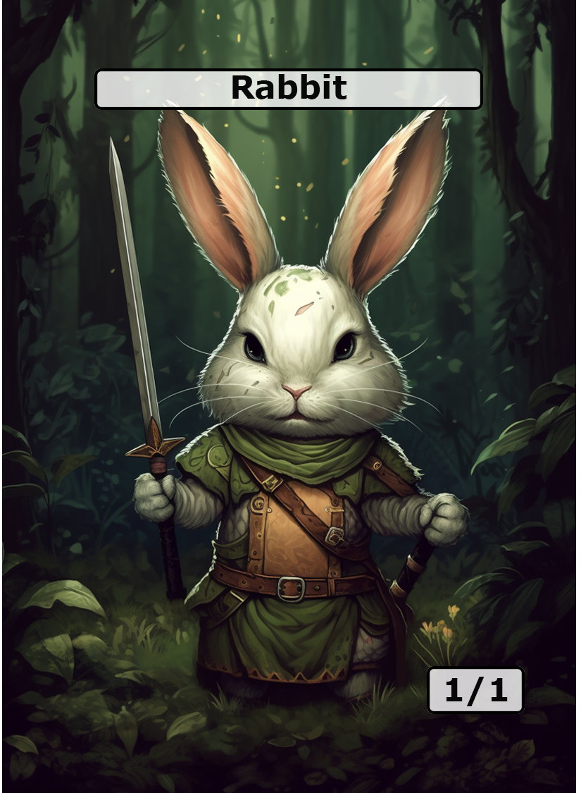 Rabbit Tokens for MTG 3 Cards 2sided Etsy