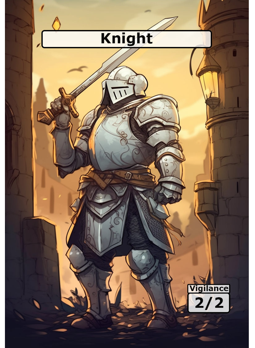 Knight Tokens for MTG (3 Cards) [2-sided] - Etsy