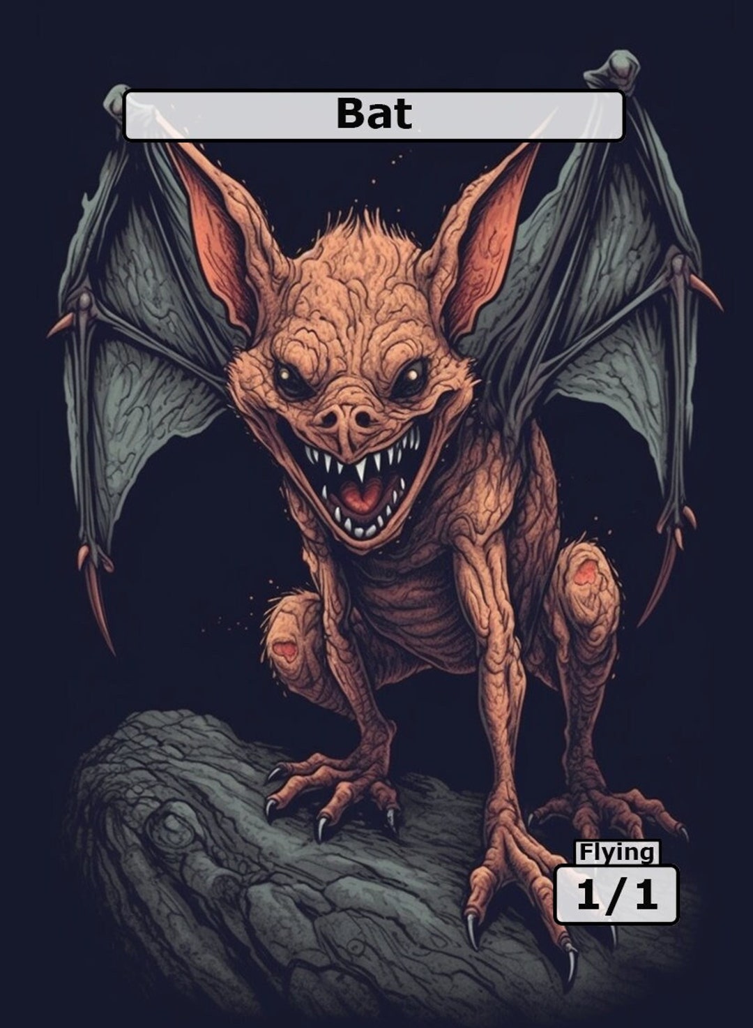 Bat and Blood Tokens for MTG 3 Cards 2sided Etsy