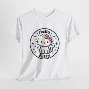 Hello Kitty Circle Badge Tee | Cute Cat Graphic T-Shirt image 5