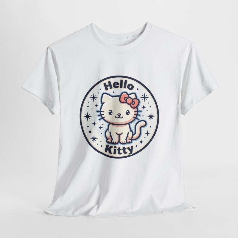 Hello Kitty Circle Badge Tee | Cute Cat Graphic T-Shirt image 5