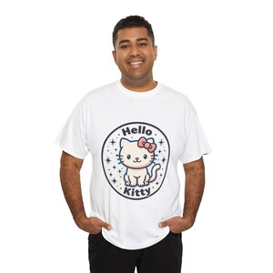 Hello Kitty Circle Badge Tee | Cute Cat Graphic T-Shirt image 8
