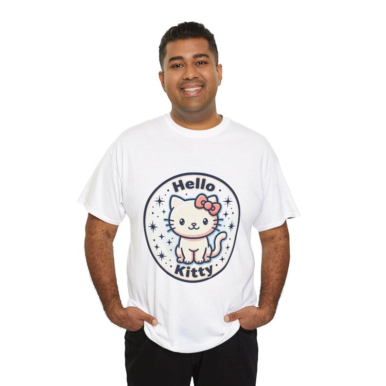 Hello Kitty Circle Badge Tee | Cute Cat Graphic T-Shirt image 8