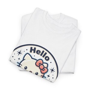Hello Kitty Circle Badge Tee | Cute Cat Graphic T-Shirt image 4