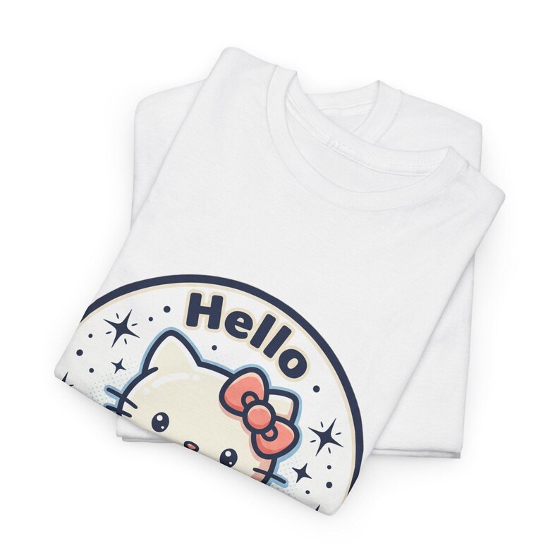 Hello Kitty Circle Badge Tee | Cute Cat Graphic T-Shirt image 4