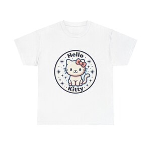 Hello Kitty Circle Badge Tee | Cute Cat Graphic T-Shirt image 2
