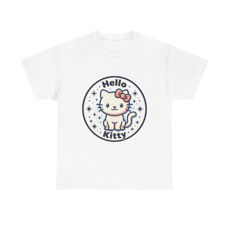 Hello Kitty Circle Badge Tee | Cute Cat Graphic T-Shirt image 2