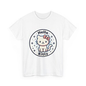 Hello Kitty Circle Badge Tee | Cute Cat Graphic T-Shirt image 3