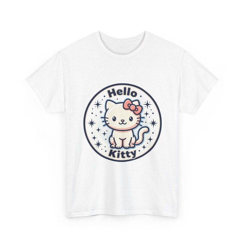 Hello Kitty Circle Badge Tee | Cute Cat Graphic T-Shirt image 3