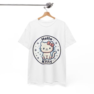 Hello Kitty Circle Badge Tee | Cute Cat Graphic T-Shirt image 1
