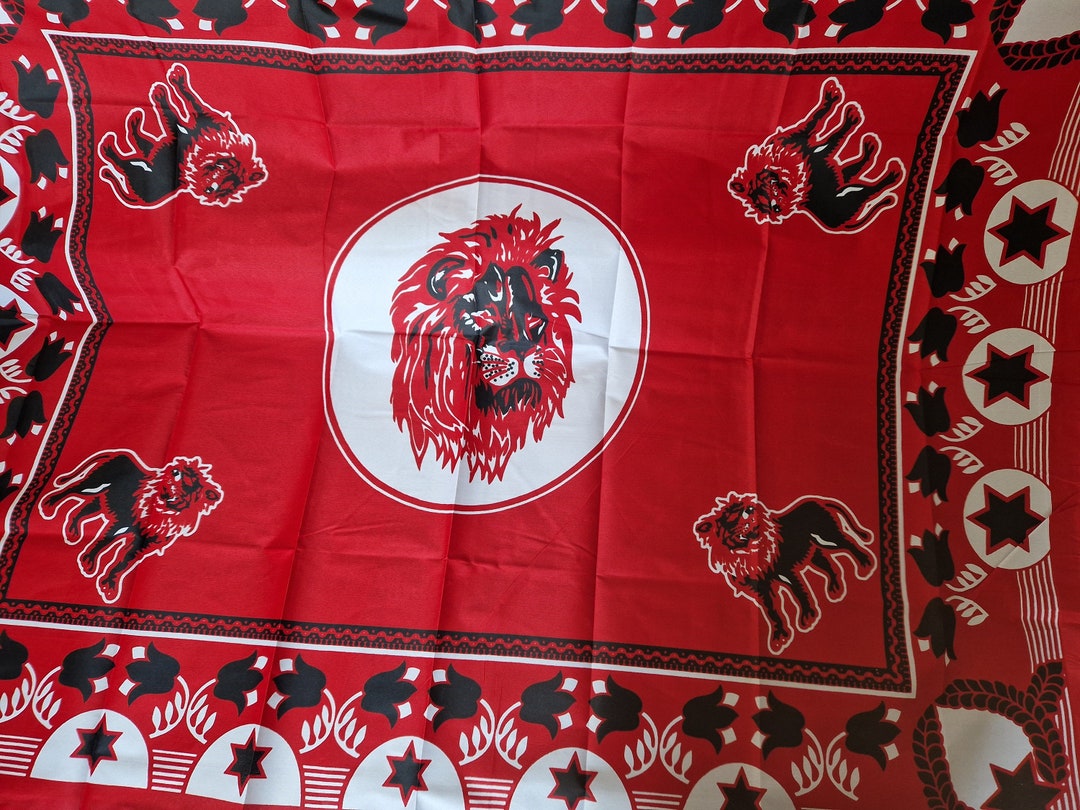 Red Lion Print Ancestral Cloth Amabhayi Masela a Badimo - Etsy