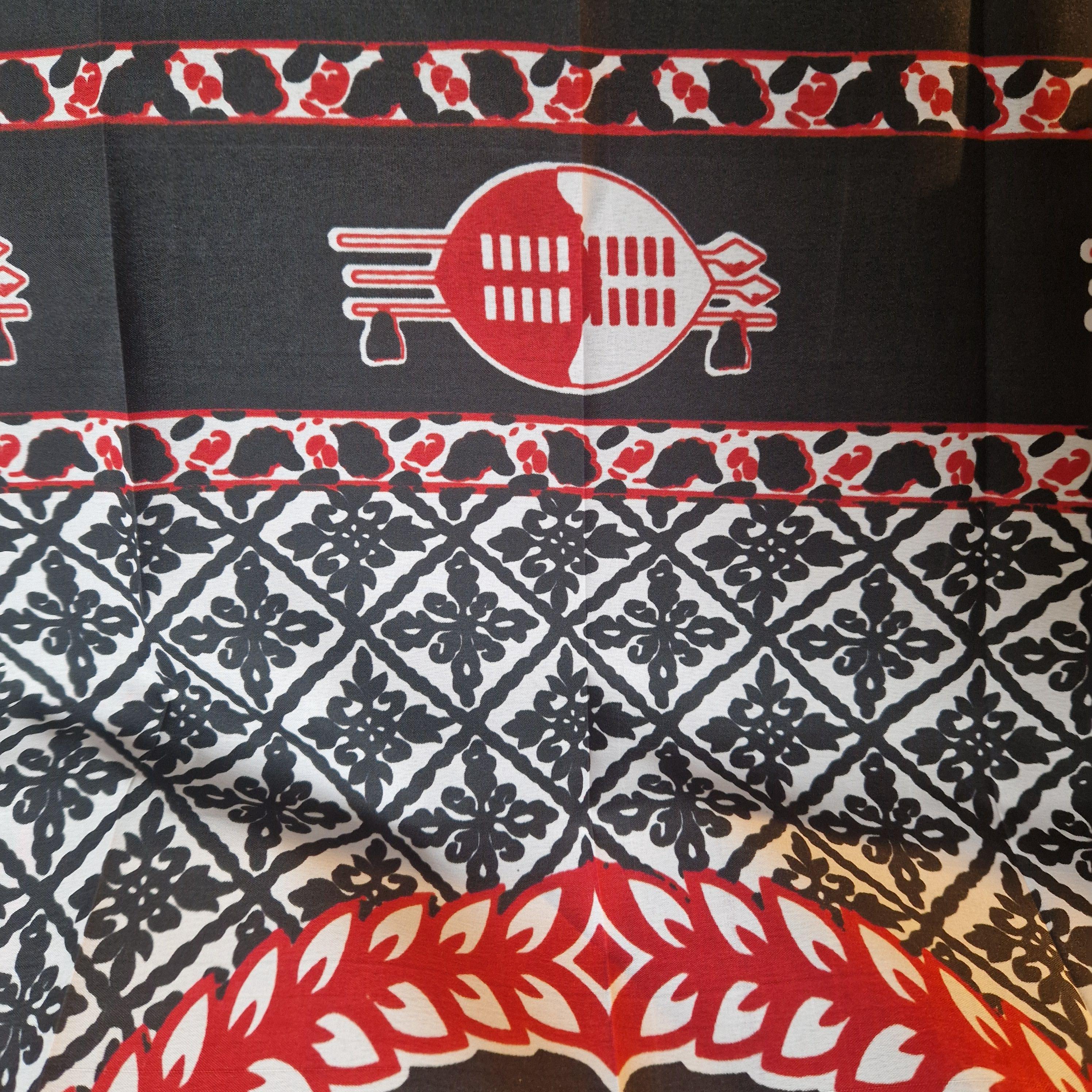 Njeti Cloth With Shield- Black- Ancestral Cloth - Amabhayi - Masela a ...