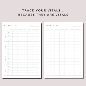 Printable Vital Sign Sheet, Vitals Tracker, Nursing Vitals Sheet
