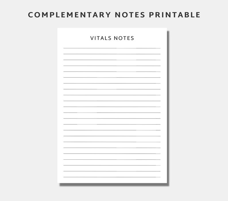 Printable Vital Sign Sheet Vitals Tracker Nursing Vitals - Etsy