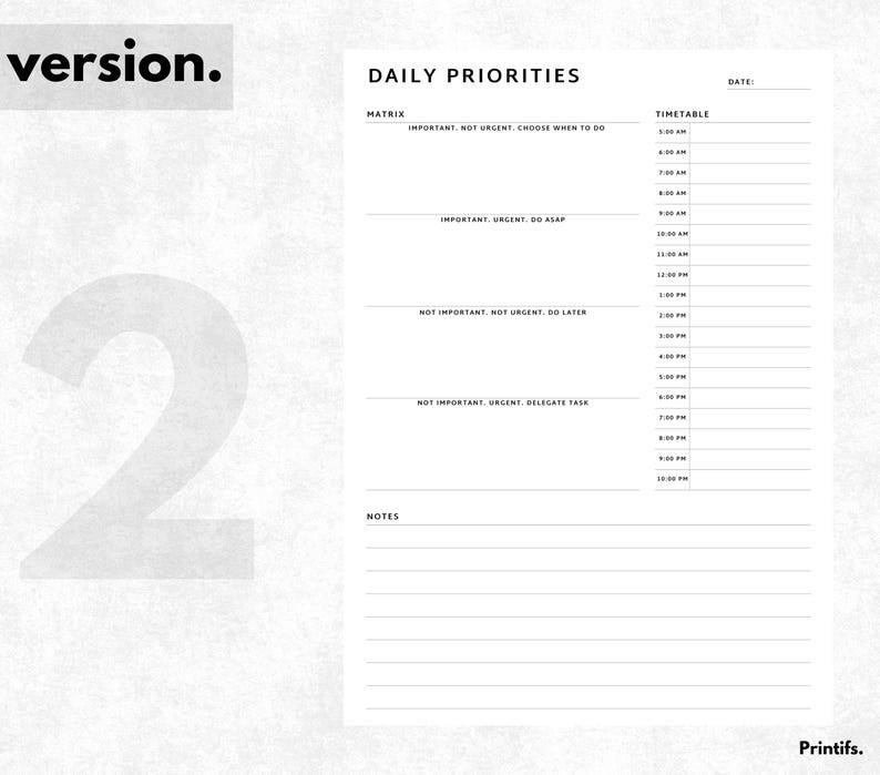 Eisenhower Matrix Printable: Daily Priority Planner (a4/letter) - Etsy