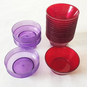 Vintage DDR Kompottschüsseln Dessertschalen Eisbecher, VEB Plast- und Elastverarbeitungsmaschinen-Kombinat Karl-Marx-Stadt, Set á 3 Stück