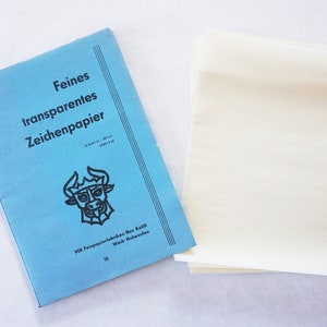 Carta trasparente vintage della RDT formato A4, carta antica anni '80 trasparente traslucida, 20 fogli