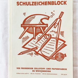 Vintage DDR Zeichenblock A3-Format weißes Papier 1960er-1980er Jahre, VEB Freiberger Papierfabrik Bild 9