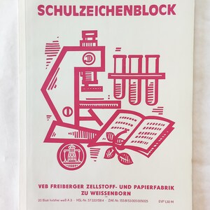Vintage DDR Zeichenblock A3-Format weißes Papier 1960er-1980er Jahre, VEB Freiberger Papierfabrik Bild 6