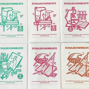 Vintage DDR Zeichenblock A3-Format weißes Papier 1960er-1980er Jahre, VEB Freiberger Papierfabrik