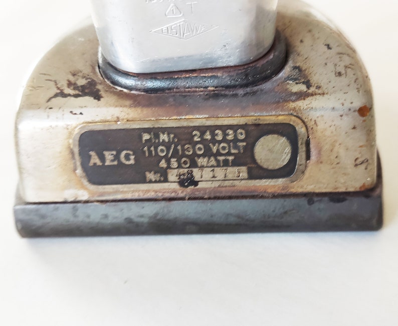 Vintage AEG elektrische strijkijzer stijltang jaren 20/40 afbeelding 9