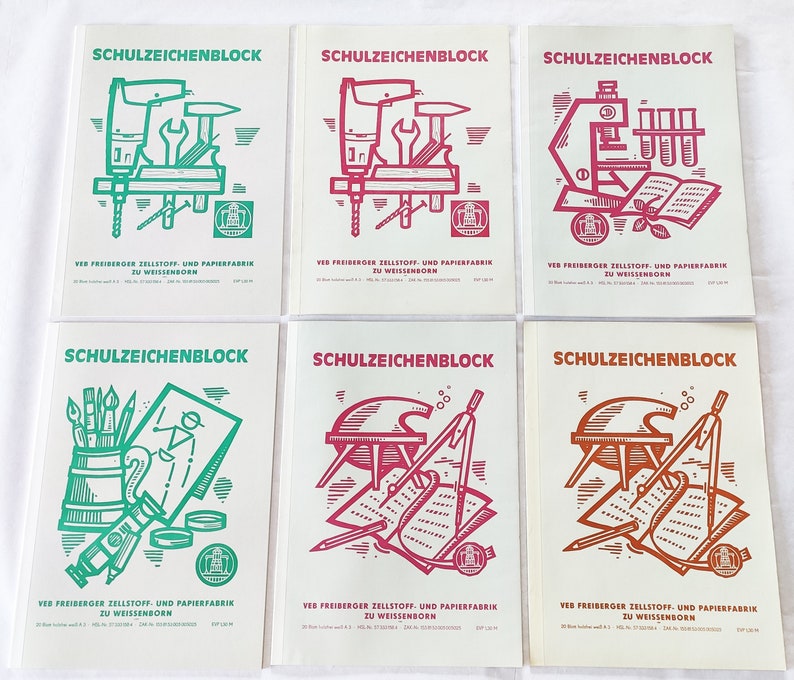 Vintage DDR Zeichenblock A3-Format weißes Papier 1960er-1980er Jahre, VEB Freiberger Papierfabrik Bild 2