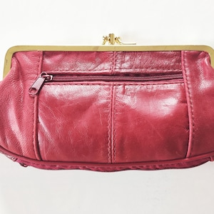 Bolso vintage rojo, bolso de mano grande tipo sobre, bolso de noche, de cuero, años 70