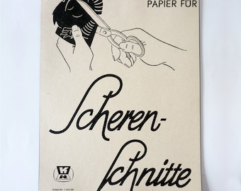 Recortes de papel antiguos de Alemania Oriental, papel negro, de los años 60 a los 80.