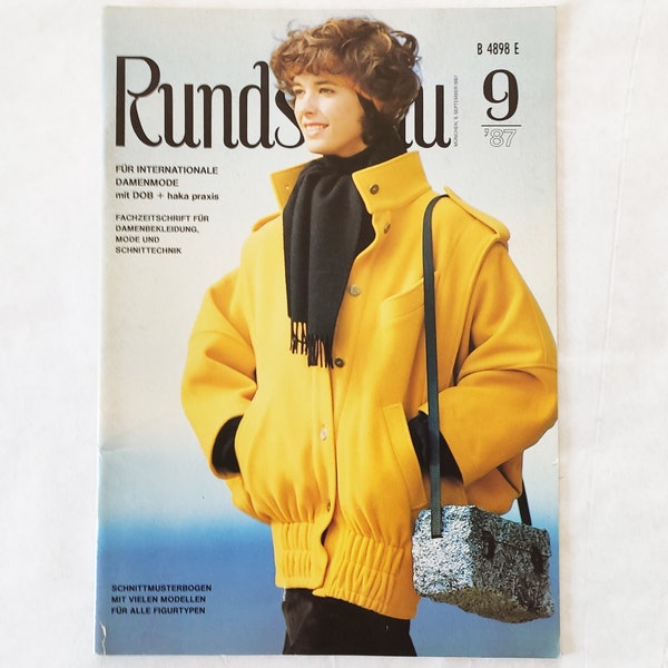 RUNDSCHAU 9/1987 Modezeitschrift Nähjournal Schnitt-Technik