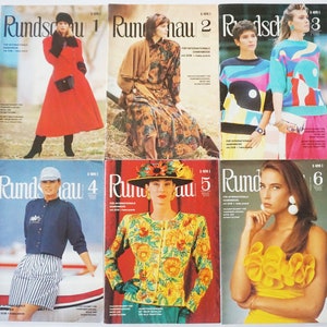 RUNDSCHAU de 1988 Revista de moda Revista de costura Folhas de padrões