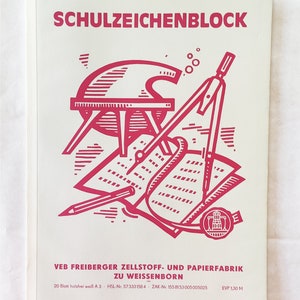 Vintage DDR Zeichenblock A3-Format weißes Papier 1960er-1980er Jahre, VEB Freiberger Papierfabrik Bild 8