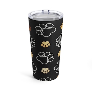 Black Paw Print Tumbler 20oz