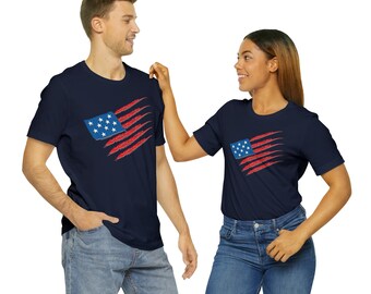 USA Flag Short Sleeve Tee in 3 Colors