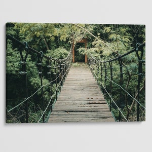 Wooden Bridge İn Forest Wall Art, Nature Wall Art Print, Bridge İn Forest Wall Art Canvas Print, Wall Hanging And Poster.