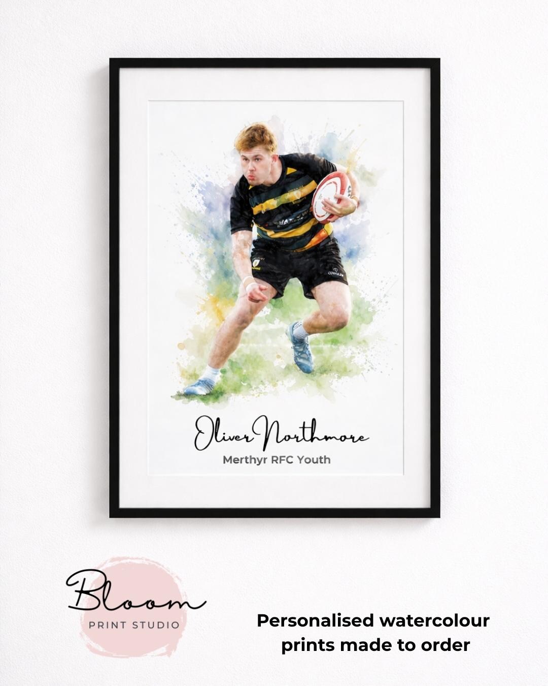 Watercolour Rugby Posts Personalised Rugby Watercolour Print - Etsy UK