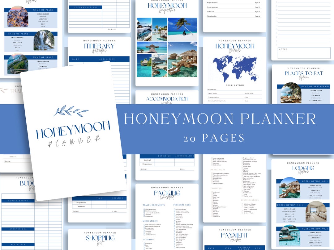 Honeymoon Planner Template Honeymoon Travel Planner Honeymoon Etsy