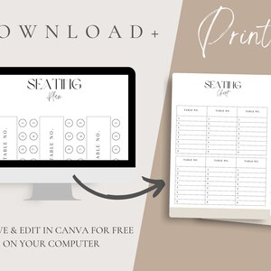 Event Seating Chart Template Download Seating Chart Printable - Etsy