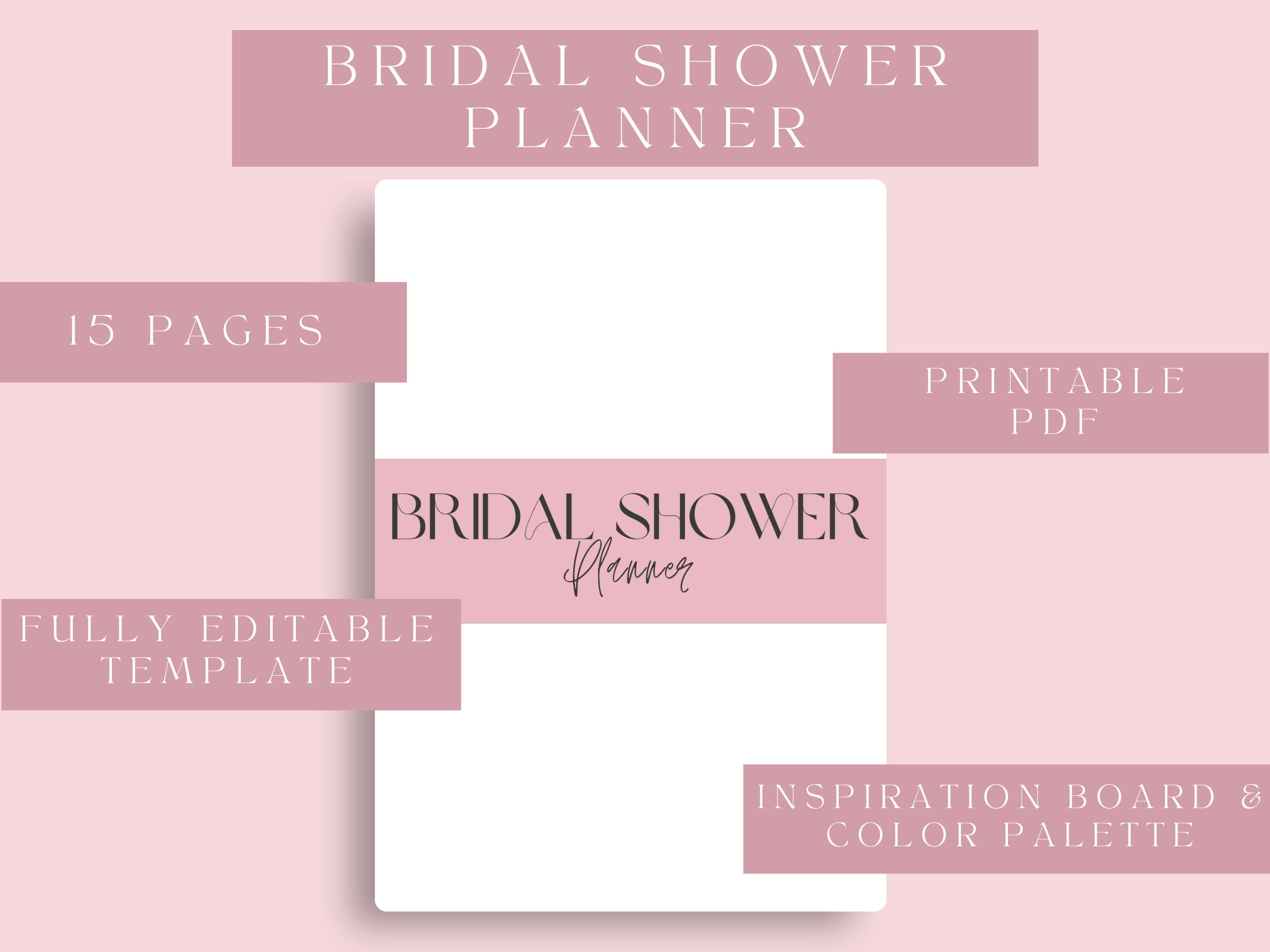 Bridal Shower Planner Printable Bridal Shower Planner Template - Etsy