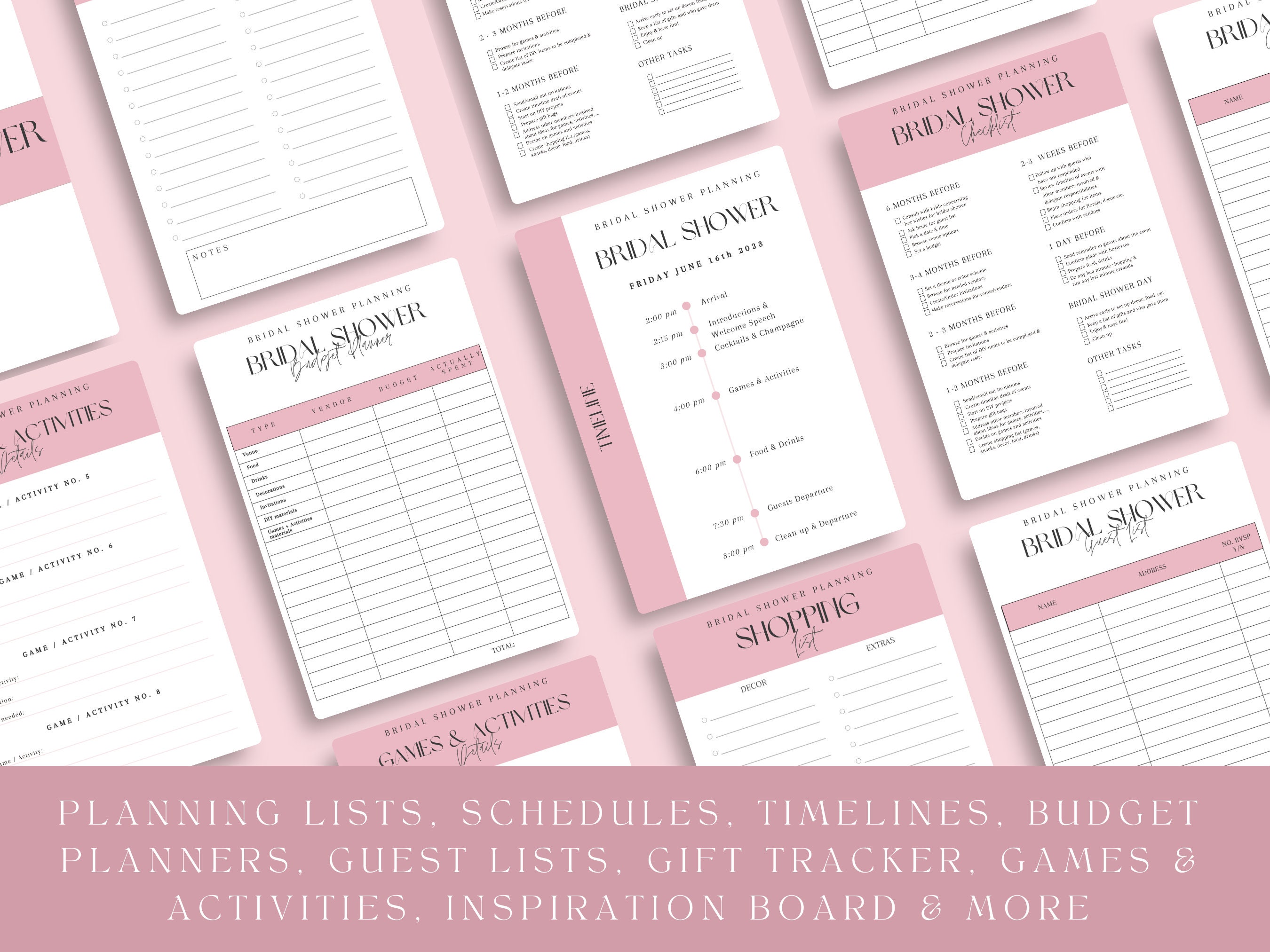 Bridal Shower Planner Printable Bridal Shower Planner Template - Etsy