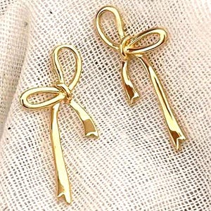 Ribbon Knot Bow Stud Earrings | Birthday Teenager Girl Sterling Silver Cute Bow Earrings | Bridesmaid, Wedding & Friendship Jewellery