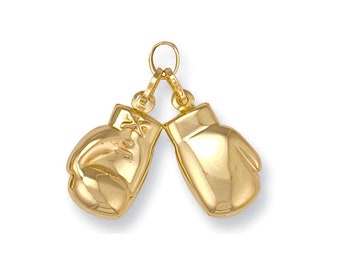 9K Gold Boxing Glove Pendant Necklace | Men&#39;s Gold Boxing Lover Dog Tag Pendant | Men&#39;s Gold Chain | Sports, Coach,  Christmas Gift for Men