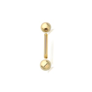 9K Gold Barbell Stud Earring | Single Solid Gold Tiny Stud | Screw Back Helix Rook Piercing | Minimalist Dainty Gold Cartilage Earring Gift