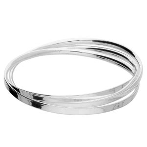 Triple Russian Twist Silver Bangles | Triple Stack Silver Bangle | Gift for Women, Her | Minimalist Silver Layering Bangle | Christmas Gift