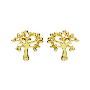 Gold Tree of Life Stud Earrings. Dainty Tree Stud Earrings. Minimalist Family Tree Studs. Gift For Her, Mother. Birthday Gift.