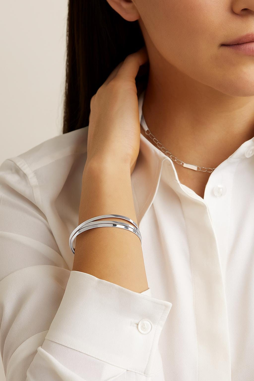 Silverly Bracciale Triplo Russo Argento 925 – Intrecciato Rigido, Regalo Con Panno Lucidante