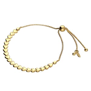 Heart Link Bracelet | Stacking Adjustable Slider Heart Bracelet | Friendship Bracelet | Gift for Women, Her, Wife & Girlfriend