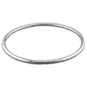 Silver Twist Bangle. Solid Triple-Twist Bangle. Silver Stacking Unisex Bangle. Best Gift for Men and Women. Birthday and Anniversary Gift.